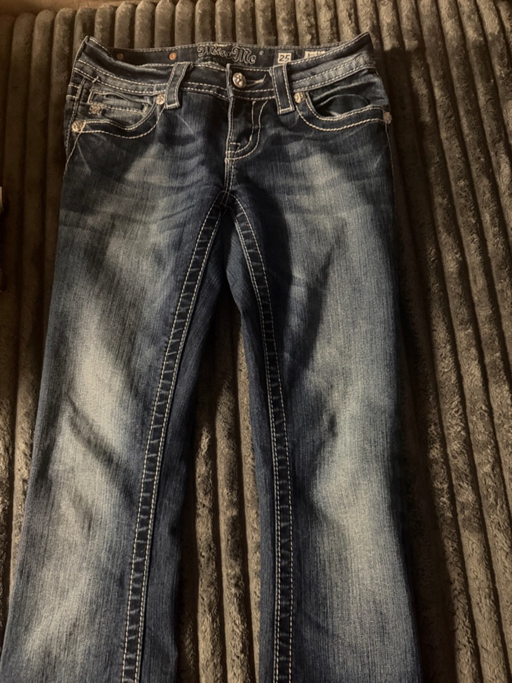 Miss Me Women's Faded Dark Blue Skinny Jeans